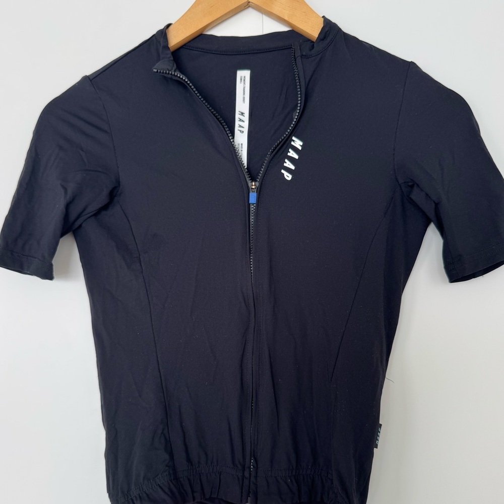 MAAP XS Black Cycling training women’s short sleeved full zip. Worn once.